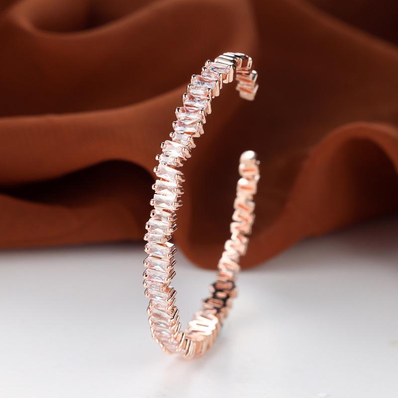 Hot sale shein inlaid zircon diamond full circle dislocation full diamond opening bracelet European and American personality