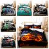 Одеяло и наволочка с 3D-принтом мотоцикла, постельное белье для комнаты для 2 или 3 мальчиков, AU140 * 210, полноразмерное мягкое и быстросохнущее украшение для дома
