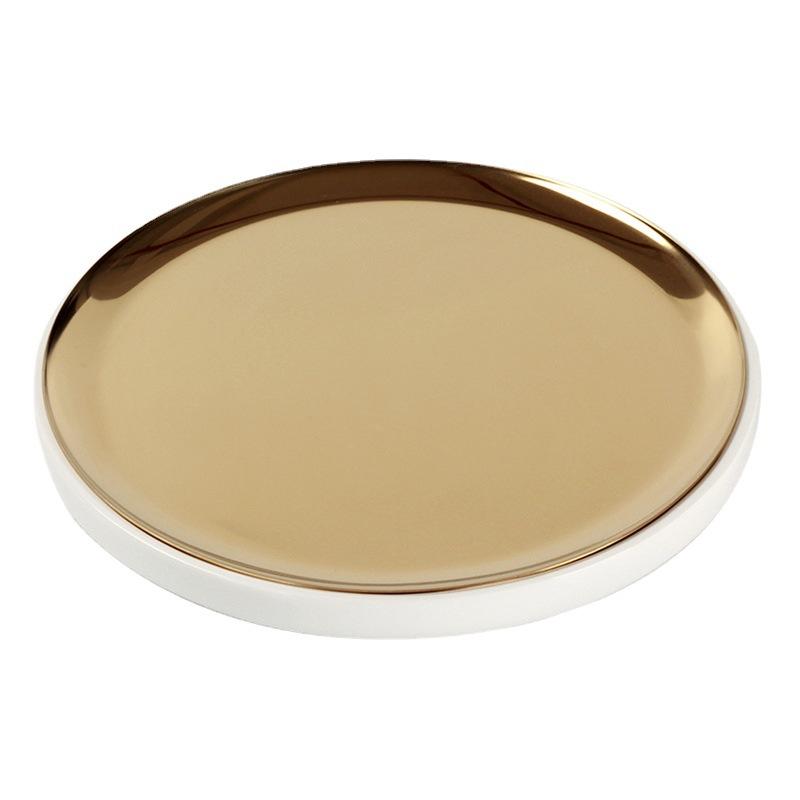 Легкий роскошный современный Ins Art круглый металлический поднос модель комнаты продаж офисный рабочий стол для хранения простые смоляные украшения