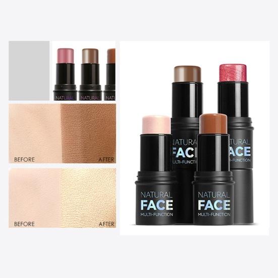 All-in-One Highlighter Blush Bronzer 3D Face Contour Makeup Stick Waterproof Long-lasting Highlighter Cream Non-greasy Face Blush Beauty Stick