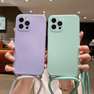 Жидкий силиконовый чехол со шнурком для iPhone 16 Pro 15 Pro Max 14 13 12 11 Pro Max XR XS 8 7 защитная задняя крышка для камеры