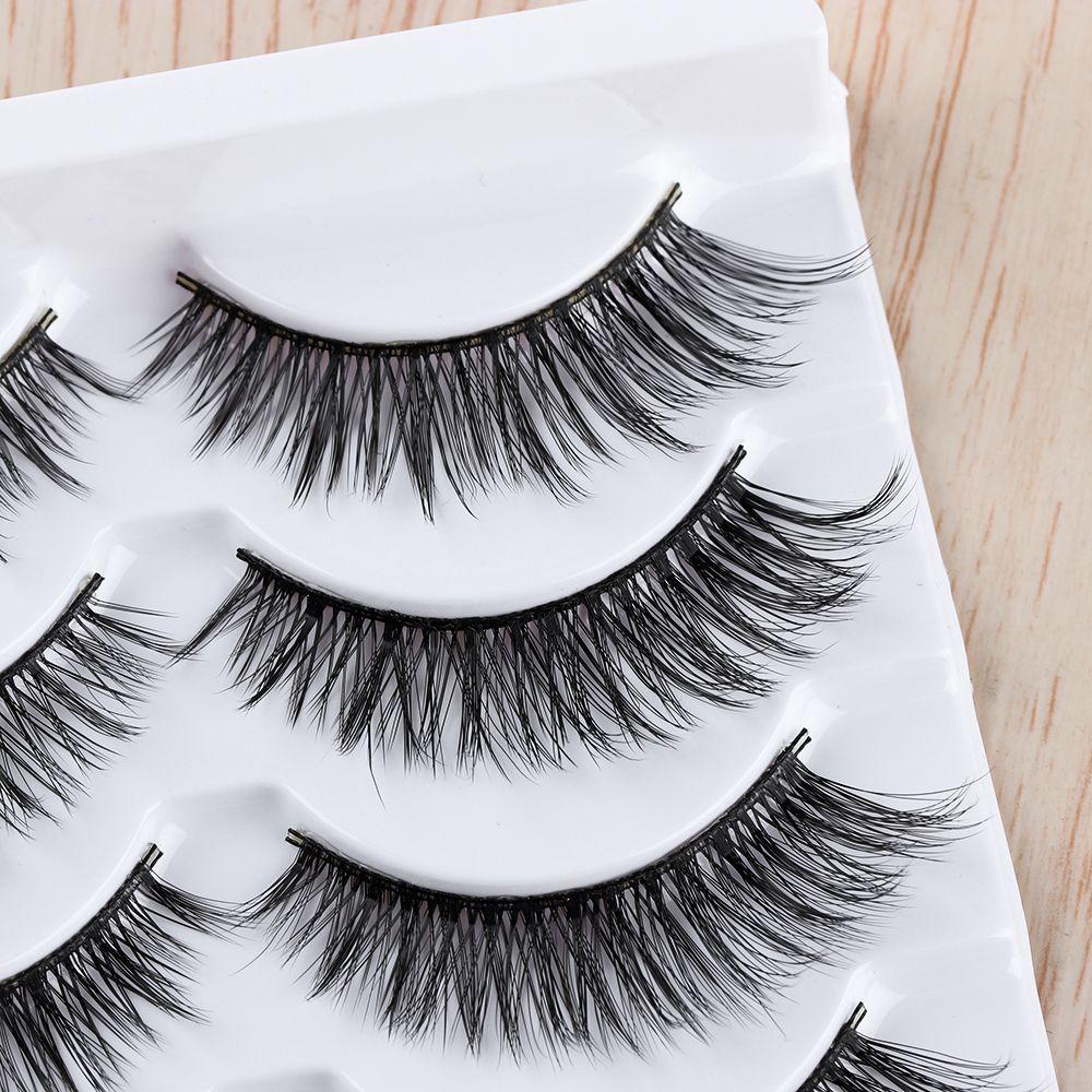 Reusable Handmade Multilayer Wispy Fluffy Extension Tools False Eyelashes Thick Cross Natural Long