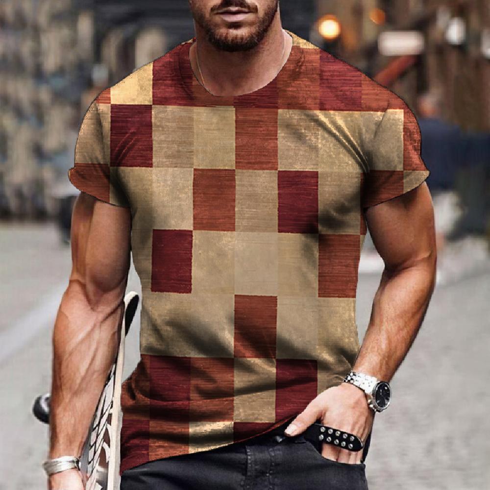 Футболка с узором в полоску, футболка с 3D-принтом для мужчин, простая, крутая, дышащая, с короткими рукавами, модная, повседневная футболка, большой топ