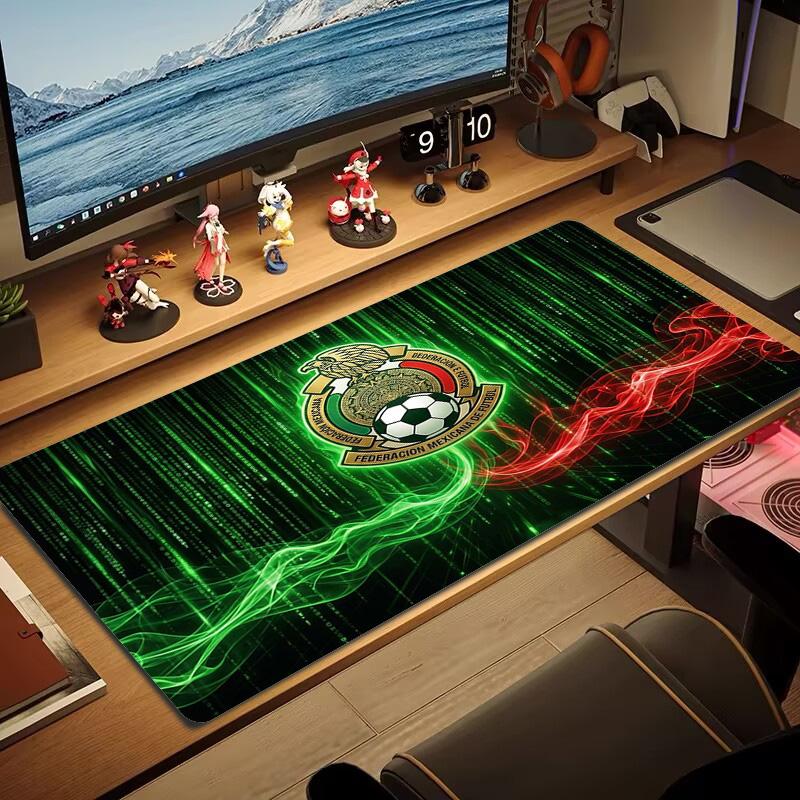 Mexican Football Federation Color Mouse Pad Large Gaming Table Cushion Non-slip Laptop Tablet Big Mousepad XXL Mat Mini PC Playmat With Lock edge