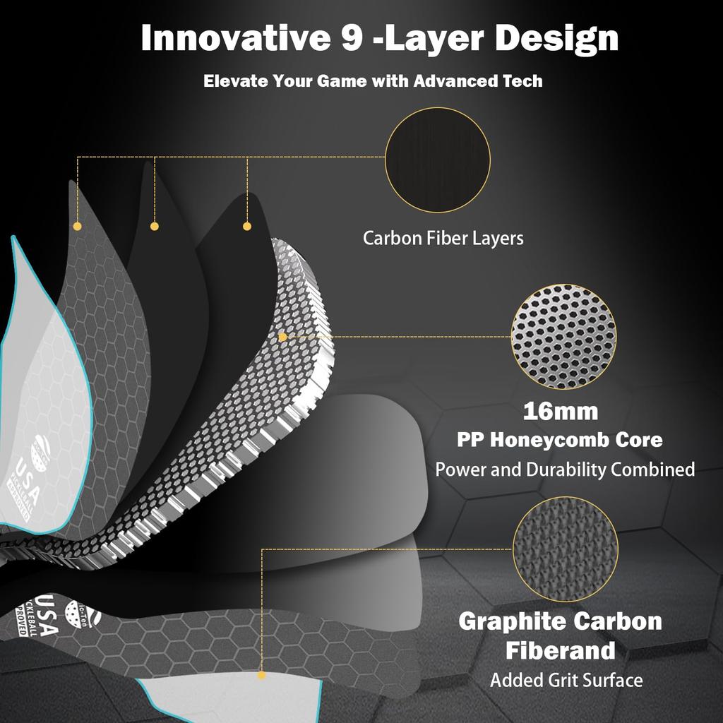 Профессиональный набор ракеток для пиклбола, легкая ракетка для соревнований по пиклболу из углеродного волокна, тренировочные спортивные аксессуары, подарок CX-204
