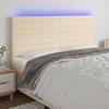 VidaXL LED Headboard Bedroom Furniture Double Bed Accessory Head of Bed Frame Interior Cream 3122591