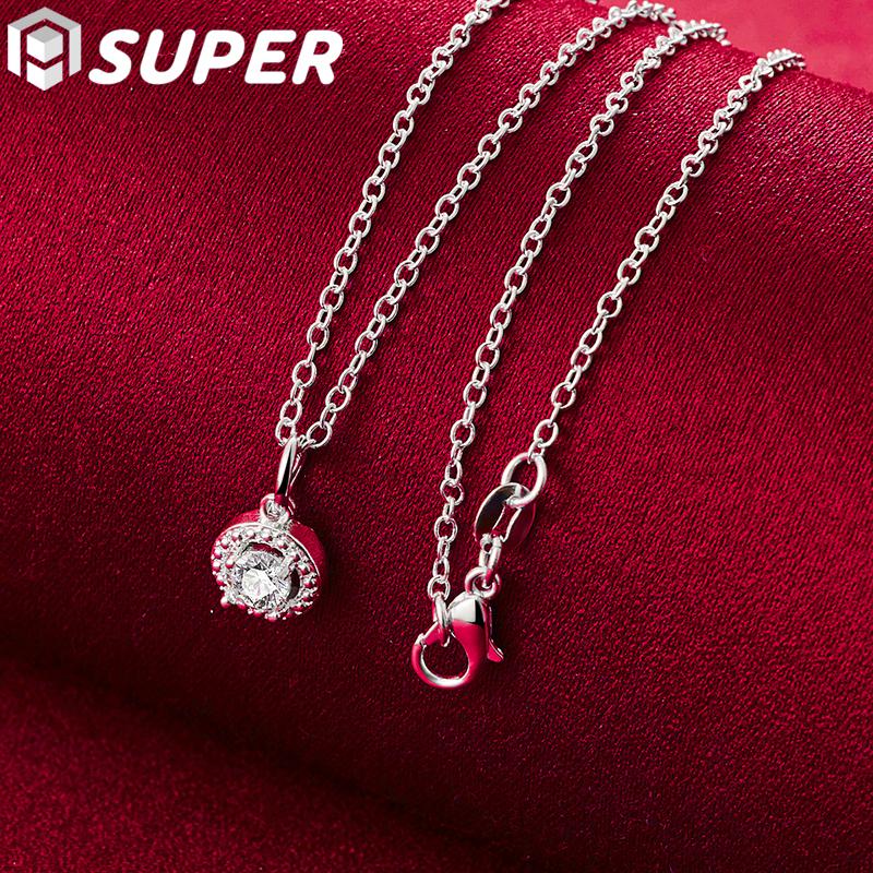 Ожерелье с подвеской из стерлингового серебра 925 пробы с цирконом ААА, модные ювелирные изделия