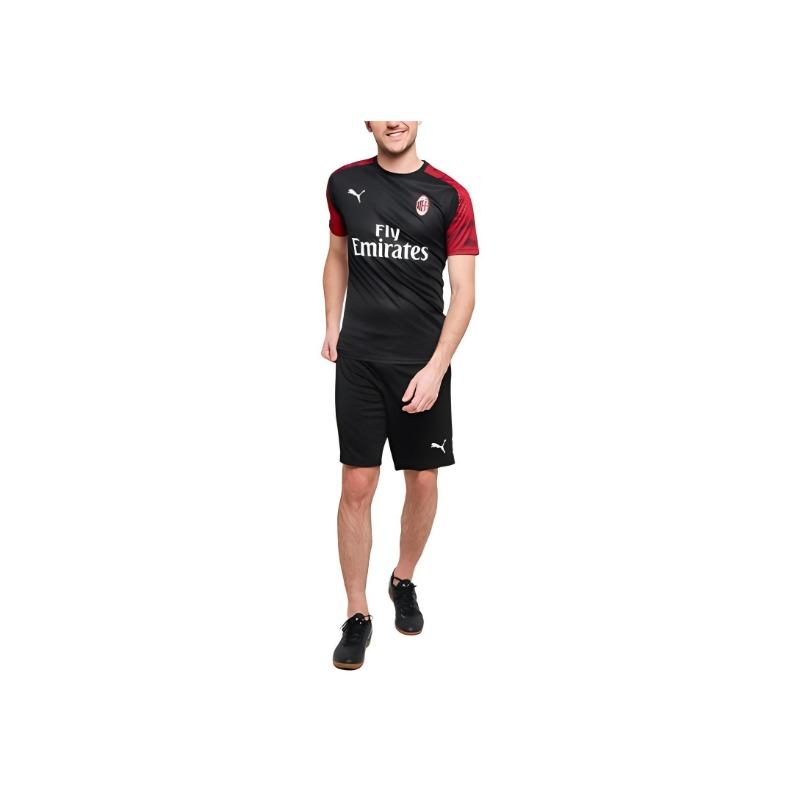 Puma Футболка мужская тренировочная с коротким рукавом Ac Milan Player 19-20 сезона, черная 756141-03