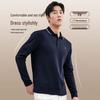 SEPTWOLVES Men's Casual Embroidered Long-Sleeve Polo Shirt