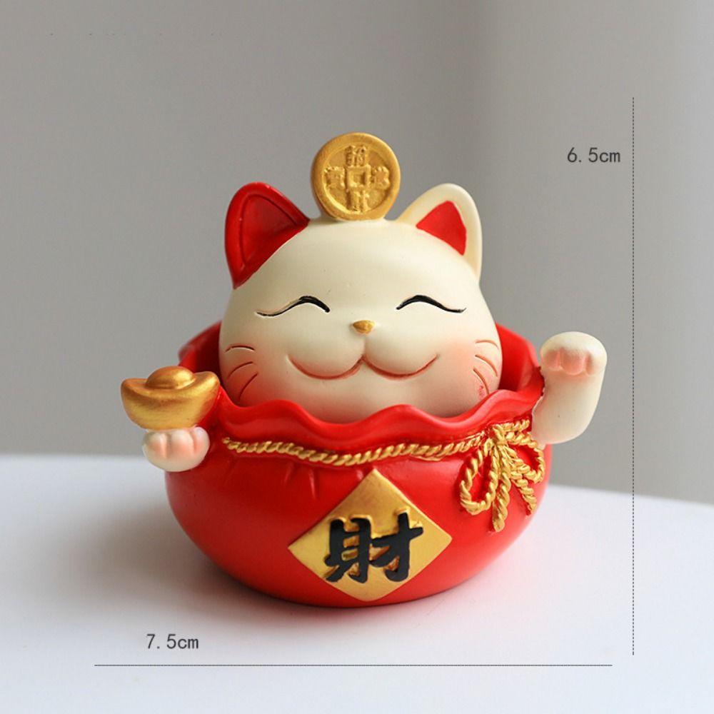 Shake Head Lucky Cat Car Decoration Waving Arm Maneki Neko Ornament  Desktop Decoration