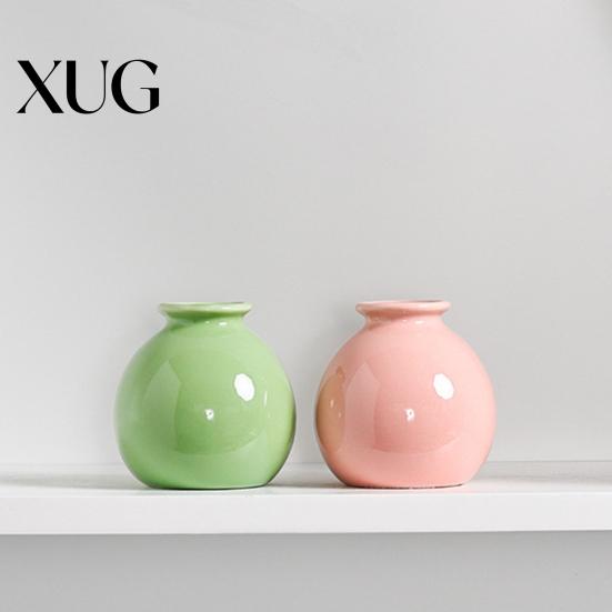 Ceramic Vases Mini Vase Solid Color Glazed Flower Desktop Decor Miniature Easy to Clean Bud for Small Hydroponic Plants Flowers Office Living