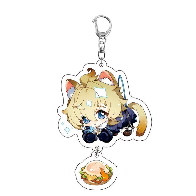 Game Keychains Acrylic Figure School Bag Keychian Holder Key Ring For Children Girl Men Accessories