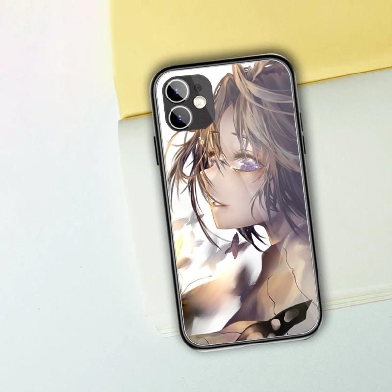 Милый чехол для телефона Кочо Шинобу для iPhone 14 13 12 11 XS X 8 7 6 Plus Mini Pro Max SE 2022 Черный ПК ТПУ Стекло Чехол для телефона