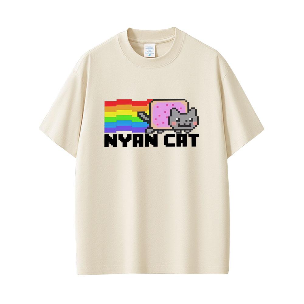 Game Rainbow Nyan Cat Funny Meme Tshirt Unisex Women Fashion Casual Cotton T Shirt Unisex Cute Kawaii Oversized Tshirts Fans Gift