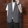 Мужской костюм, жилет без рукавов с лацканами, деловой жилет с двумя пуговицами и боковыми карманами, однотонный повседневный жилет, пальто