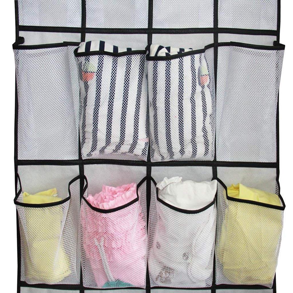 (биенсн)Дверной подвесной шкаф для обуви, 24 сетчатых кармана, шкаф для обуви, шкаф для хранения с 4 металлическими крючками