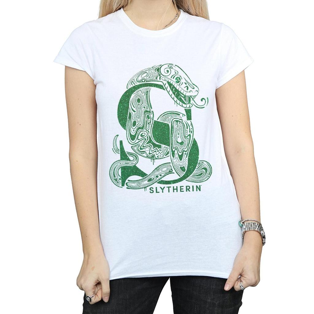 Harry Potter Womens/Ladies Slytherin Glitter Cotton T-Shirt