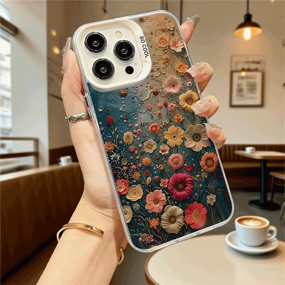Текстурированный 3D Цветочный Чехол для Телефона для Redmi Note 15 14 13 12 11 10 9 Pro Plus Защита от Царапин Премиум Жесткий Чехол