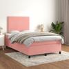 3142898 vidaXL Divan Bed with Mattress Pink 120x200 Cm Velvet