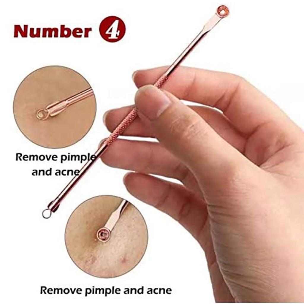 4 шт./компл. иглы для удаления угрей, набор инструментов, зажим для прыщей, средство для выдавливания прыщей, прыщей, черный
