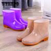 Low Tube Rain Boots Waterproof Shoes Rubber Shoes Overshoes Water Boots Women Fashion Adult Non-slip Short Rain Boots
