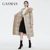 Gasman 2021 женская зимняя куртка, длинная куртка из искусственного меха с овечьими завитками, дизайнерское женское пальто, ветрозащитная шапка, женская куртка с большим карманом 81716