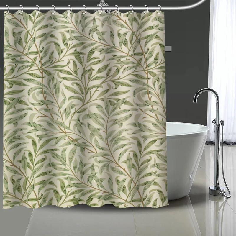 Уильям Моррис Искусство Пользовательский Узор Полиэстер Занавеска для Ванной Водонепроницаемая Занавеска для Душа Сделай Сам Экран для Ванной Напечатанная Занавеска для Ванной