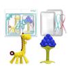 Anjou Teether 2-piece Set, Nozzle, Giraffe, Grape, Random Delivery (silicon Clip), 1 Set, Korean Baby Products