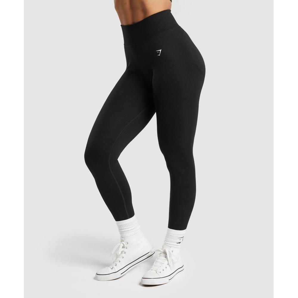 Gymshark Бесшовные леггинсы Lift Contour Black Black Marl B6a9c Bcg7
