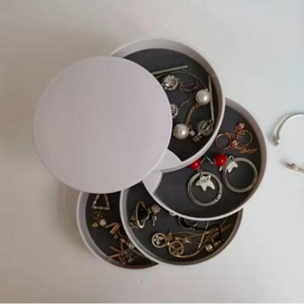 Пылезащитный вращающийся органайзер для украшений с бархатной подкладкой, футляр для ожерелий, коробка для макияжа, подарок на день рождения