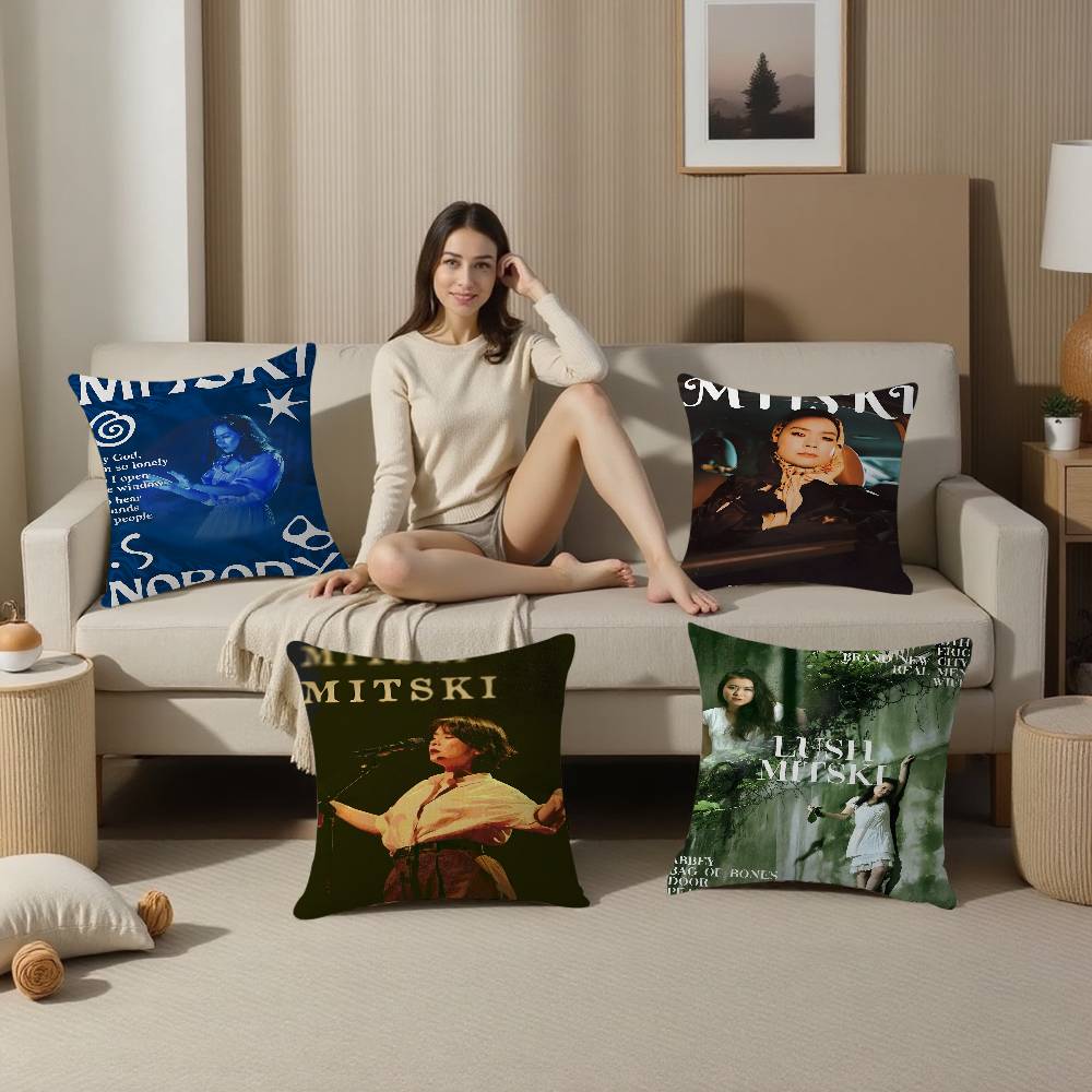 M-Mitski Be The Cowboy Nobody Lush Pillow Case Cushion Cover Car Throw Pillow Case For Sofa Car Christmas Gift 40x40cm 45x45cm