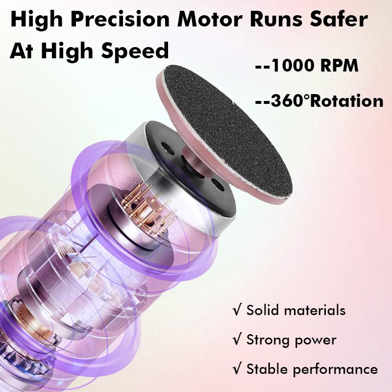 Беспроводная электрическая машинка для удаления мозолей на ногах, перезаряжаемый инструмент для педикюра для удаления омертвевшей кожи и кутикулы, сменная наждачная бумага