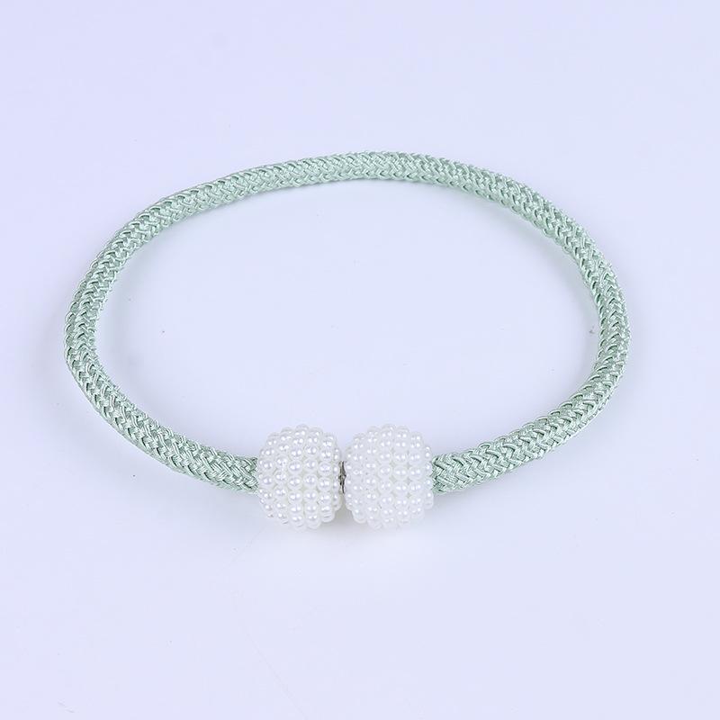 Маленькие магнитные подхваты для штор с жемчугом, без сверления, веревочные пряжки-ремни