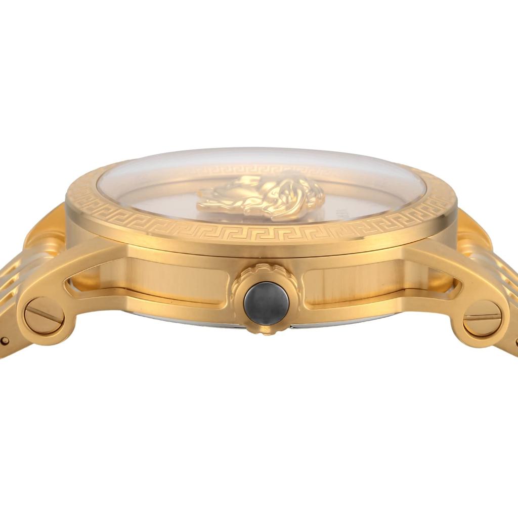 Часы Palazzo Empire с белым циферблатом из нержавеющей стали и сапфировым стеклом, кварцевые, 43 мм, швейцарские часы VERD00318, золотые [Versace] мужские [Товар]