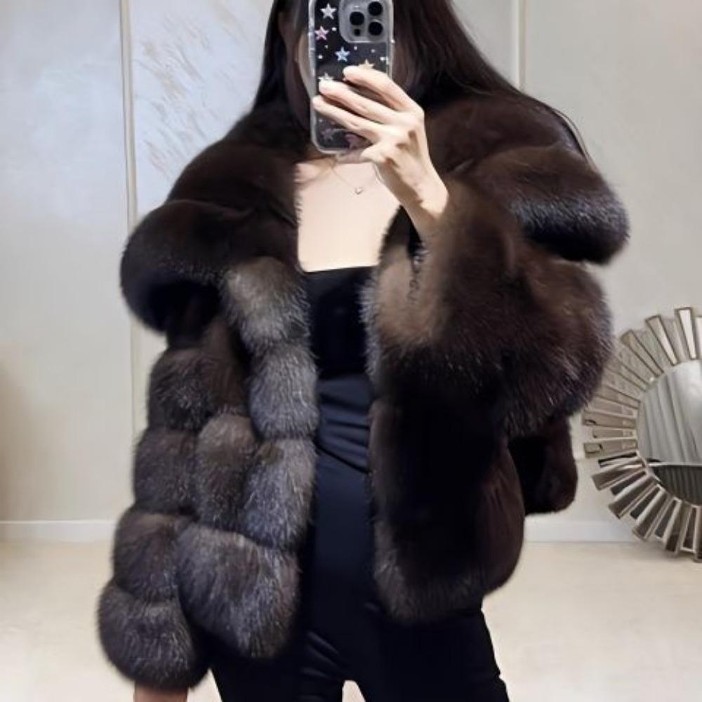 Big Lapel Purple Mink Coat Winter Thickened Young Short Environmentally Friendly Fur Coat Women's New