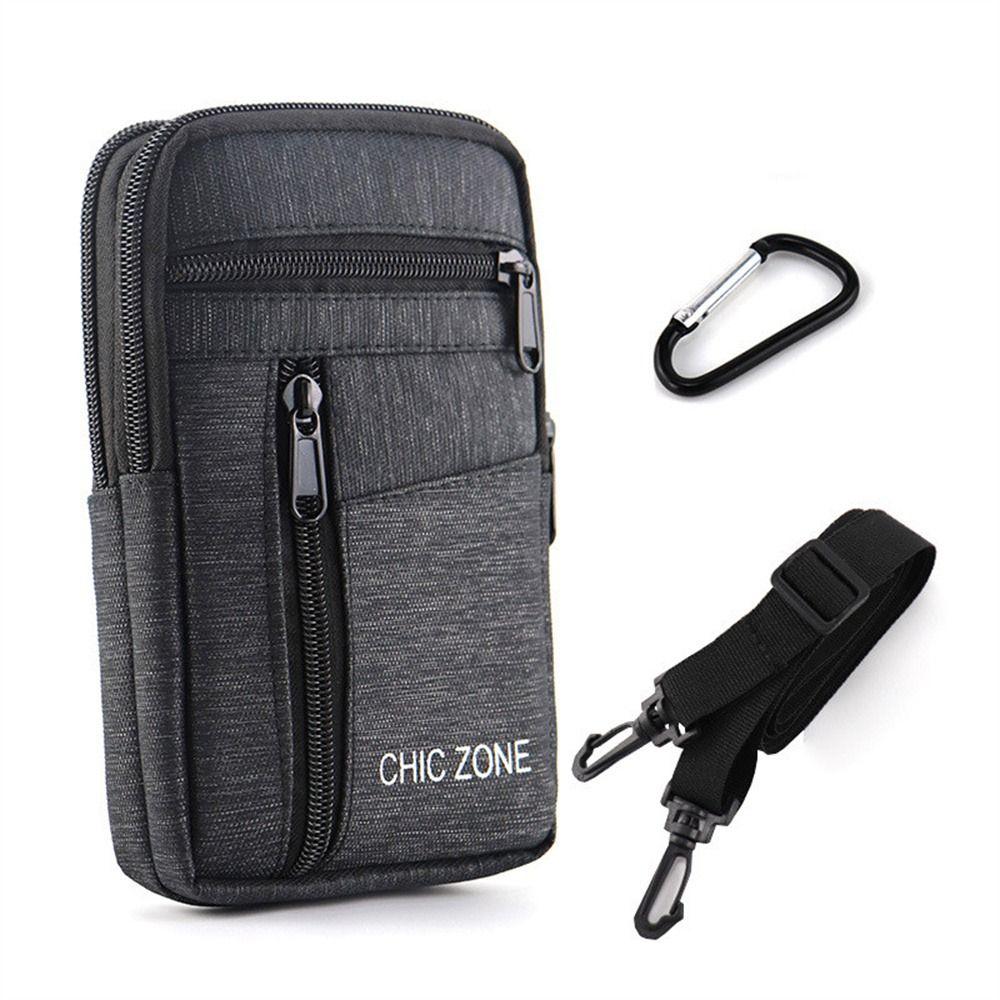 Single Double Layer Men Phone Pouch Waterproof Cellphone Bag Phone Waist Bag Outdoor Phone Storage