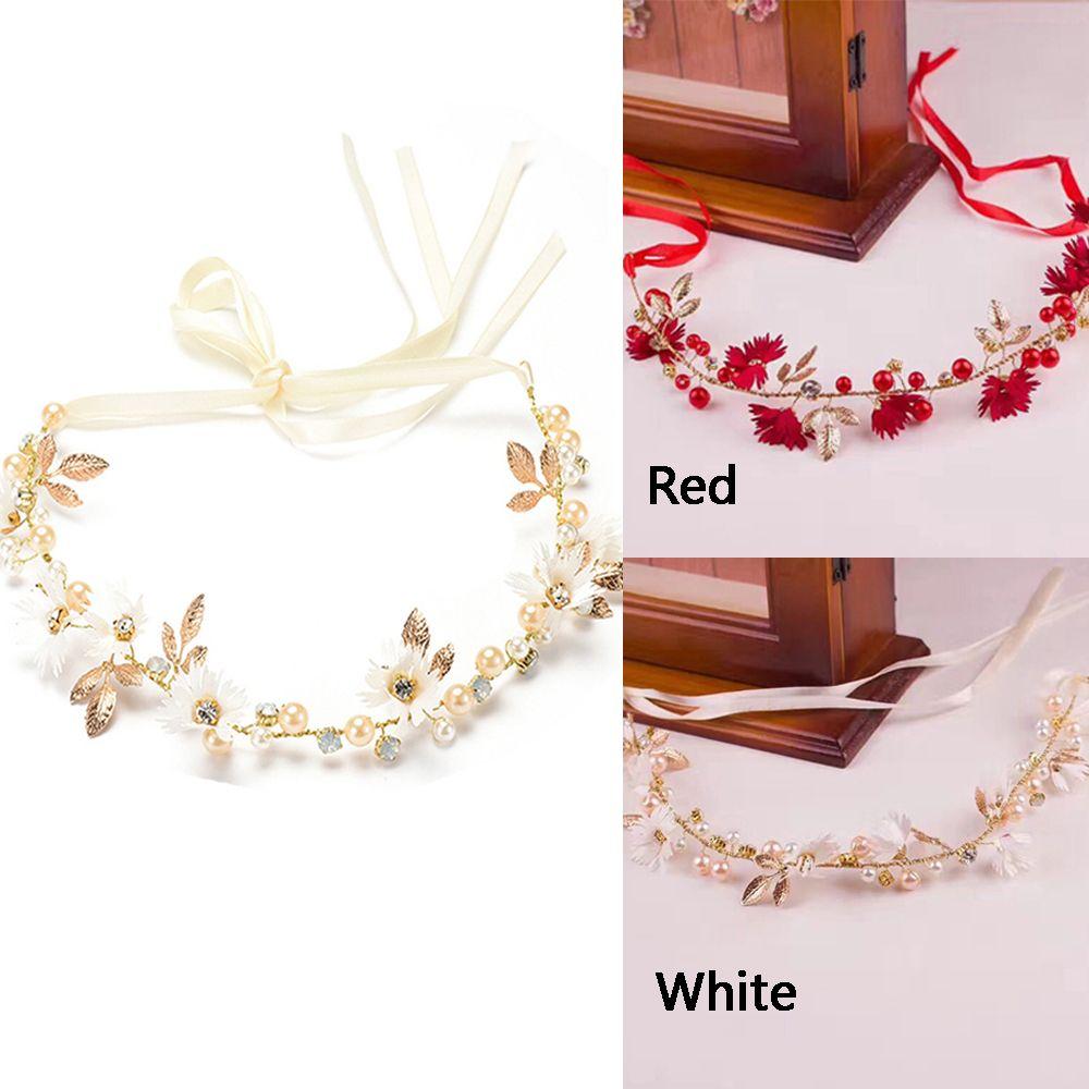 Elegant Floral Hair Accessories Bride Flower Hairband Crystal Daisy Headwear Crown Headband