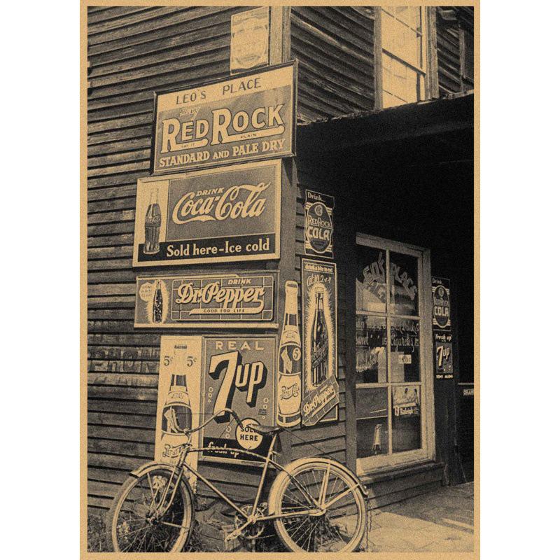 Vintage Republic of China Coca-Cola Poster: Retro Kraft Paper Wall Art for Bars, Restaurants, and Coffee Shops