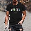 Men's T-shirt 3D Printing New York Letter Printed Top Fun T-shirt Fashion Casual Men's Street Wear Oversized Men's Clothing
