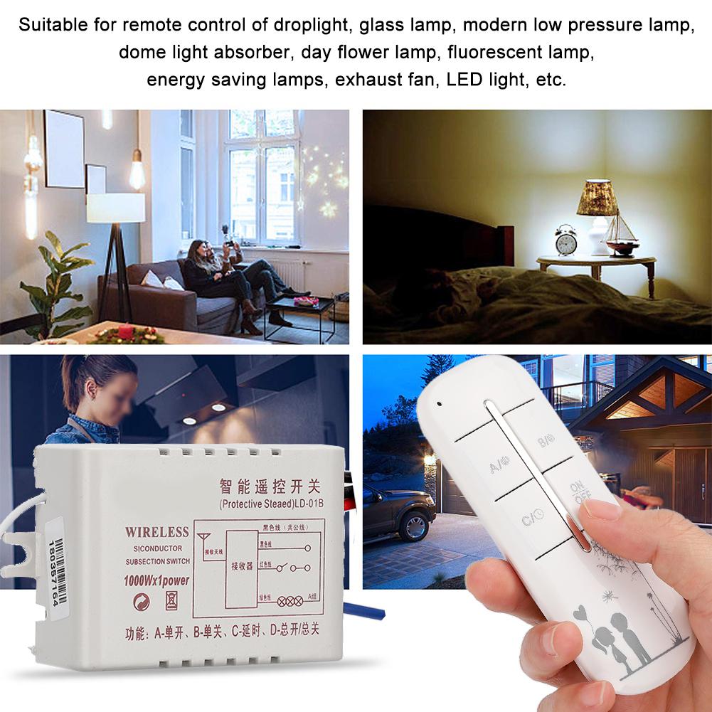220 В 1-канальный беспроводной настенный пульт ДУ для лампы, умный выключатель, приемник, передатчик пульта ДУ