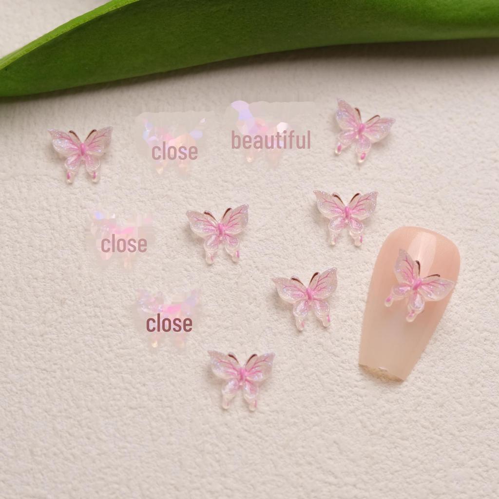 3D светящиеся бабочки для дизайна ногтей и чехол для телефона, аксессуары своими руками