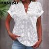 Summer Simple Casual Solid Color V-neck Short-sleeved Shirt Women