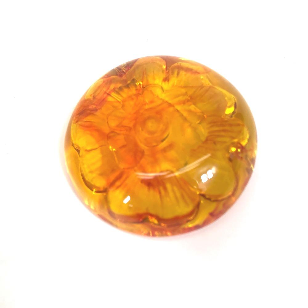 CHANEL Brand accessories 96A camellia circle type Brooch Plastic Orange