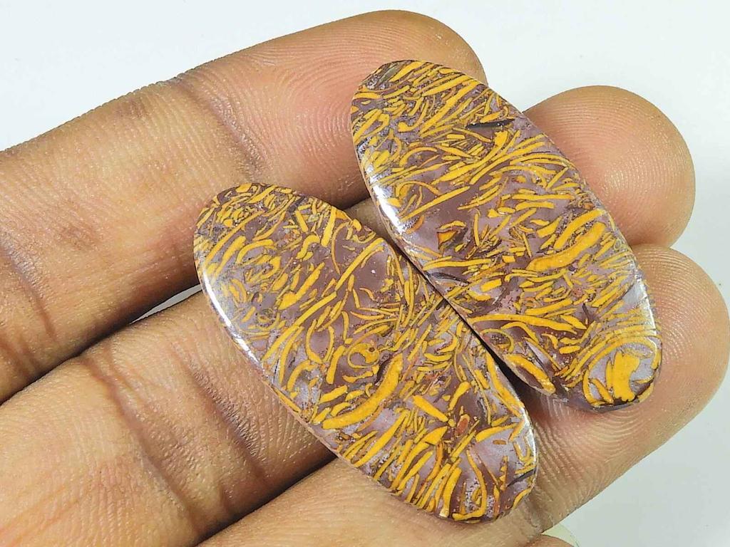 15X35X04 MM Натуральная яшма Мариам, пара овальных кабошонов, россыпью, драгоценный камень SK-3415