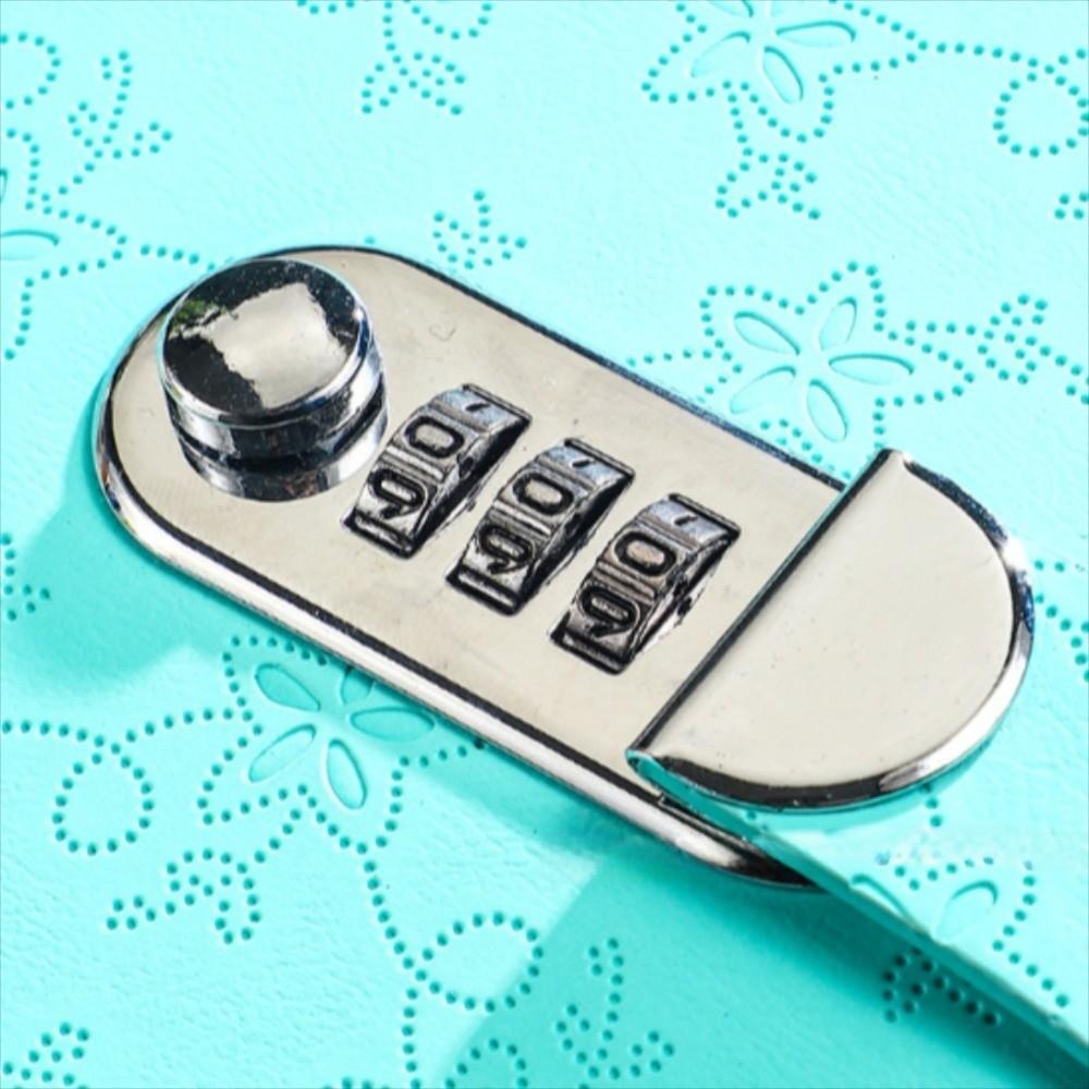 200 Pages Embossed Student Notepad Thickened Diary Notebook Retro Password Book with Lock  Gifts
