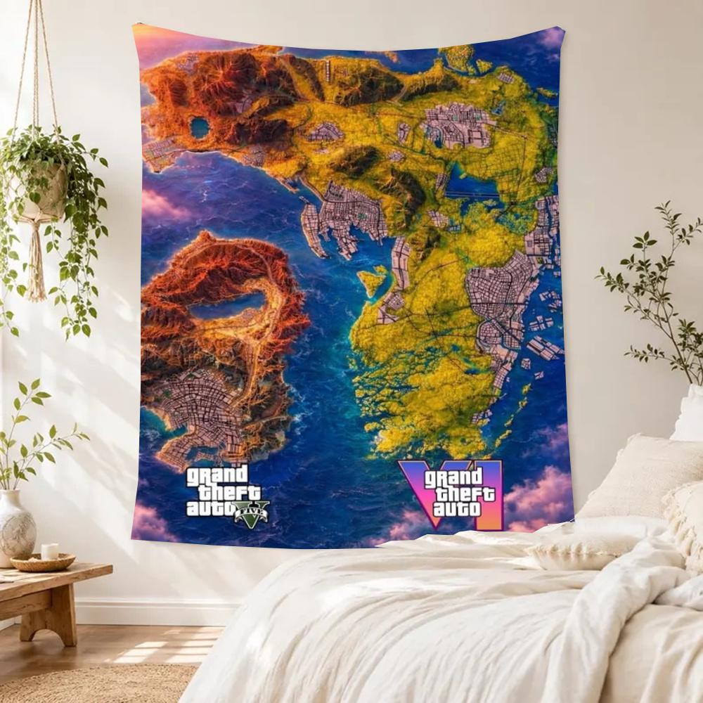 Gta Retro Tapestry Retro Boho Ideal For Living Room Dorm Wall Studio Wall All Season Vintage Wall Art Gift For Thanksgiving Christmas