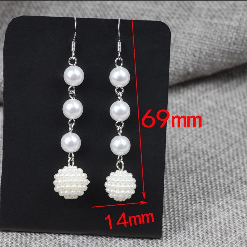 S925 Tremella Hook Gypsy Pearl Pendant Earrings Feminine Long Temperament Korean Earrings Internet celebrity Versatile Earrings