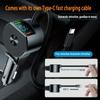Автомобильное зарядное устройство мощностью 75 Вт, удлиненный кабель Type-C, быстрая зарядка QC3.0, автомобильный адаптер питания с функцией автоматического сматывания