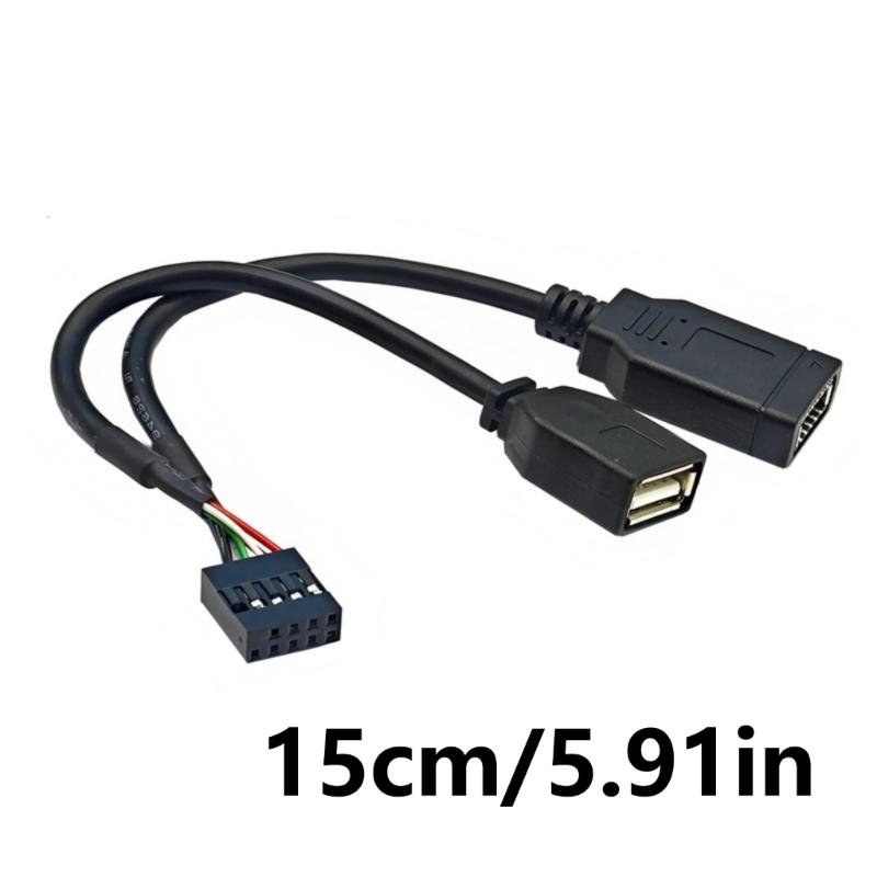 Кабель-конвертер USB 2.0 9-контактный в USB + Type E с передним портом Type C для улучшенной совместимости с материнскими платами 5,91 дюйма