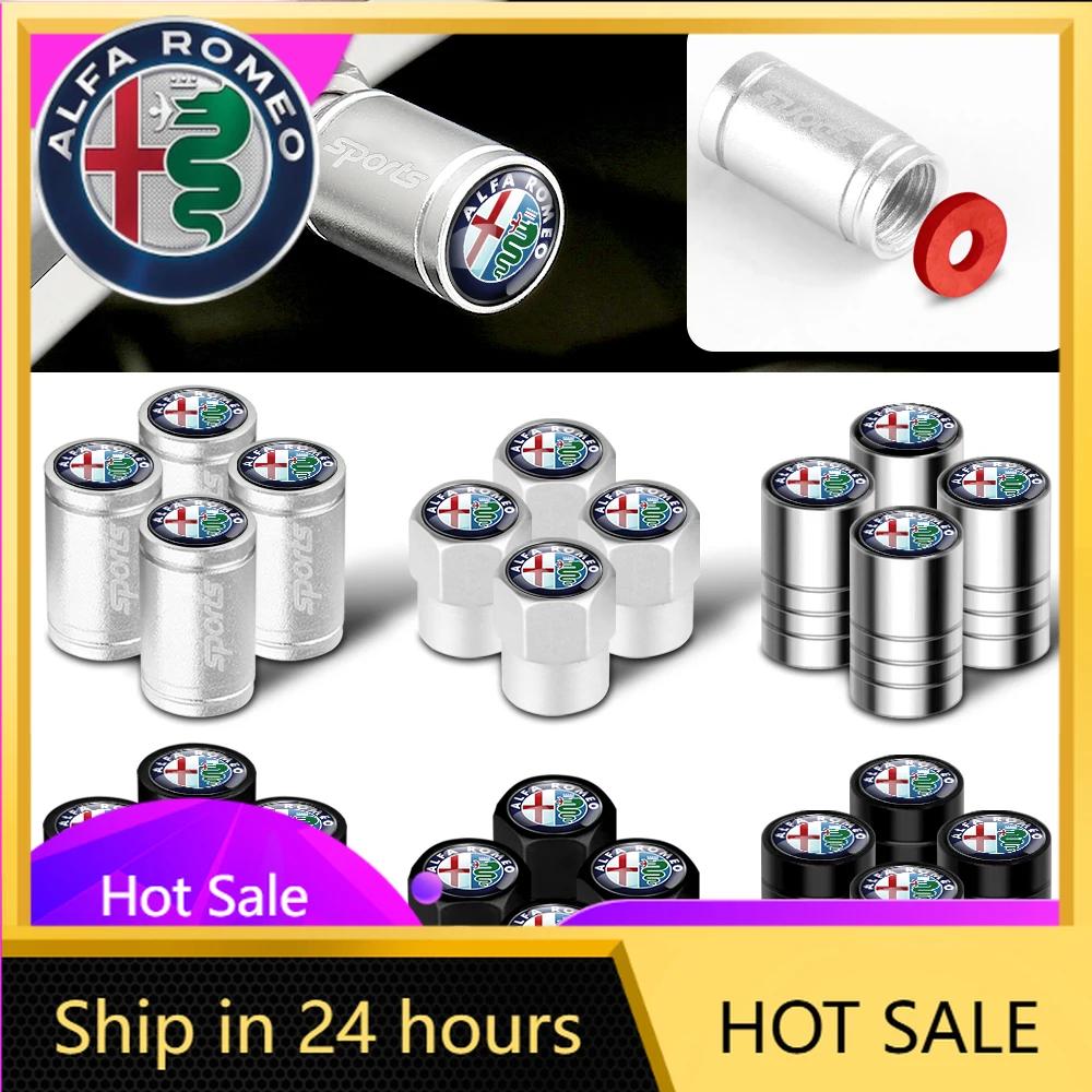 Car Stickers For Alfa Romeo QY 4Pcs Car Valve Cap Wheel Tires Air Tyre Stem Cover For Alfa Romeo Giulietta 159 147 Giulia MiTo Spid